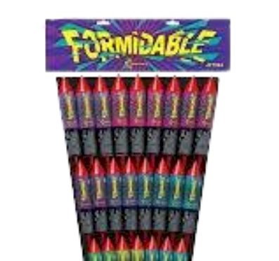 Formidable 24 stk. raketter J-Fireworks